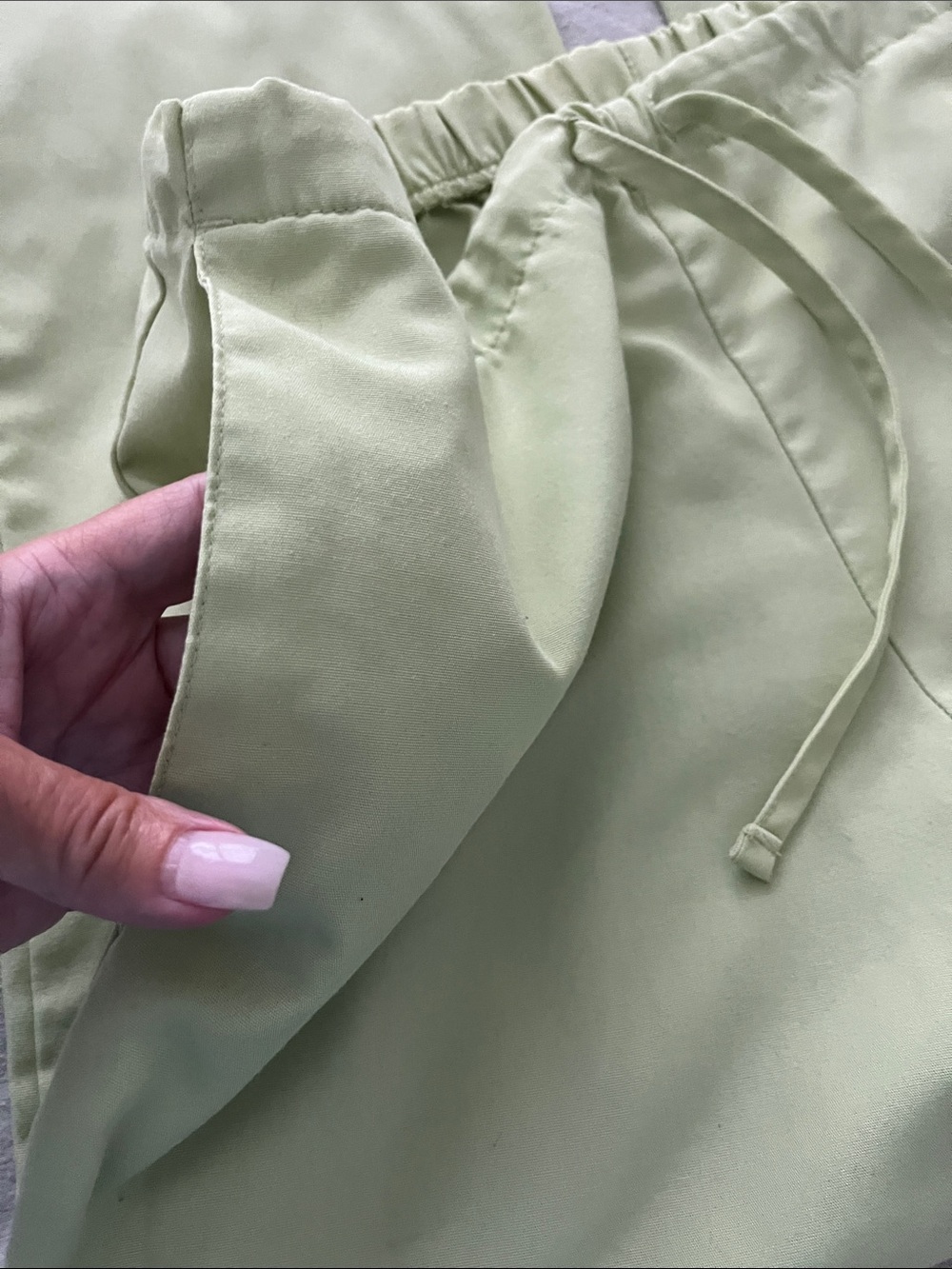 NWOT Cherokee Light Sage Drawstring Wide-Leg Track Pants